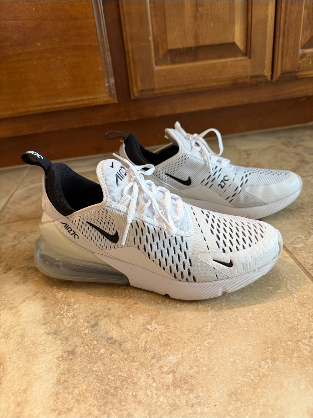 Nike White and Black Air Max 270 Sneakers